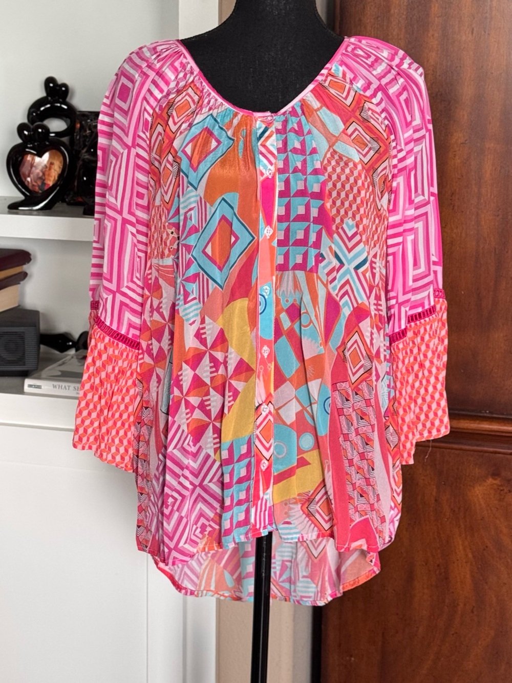 Shana Boho Multi-Color Silk Blouse
